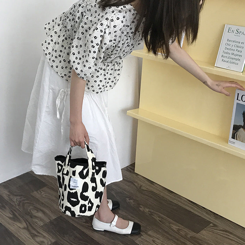 KACY | Canvas Leopard Shopper – Matchende Tas voor Moeder & Dochter
