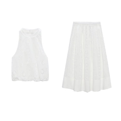 TAYLOR | Geborduurde Zomerset – Top & Rok Los Verkrijgbaar of als Set