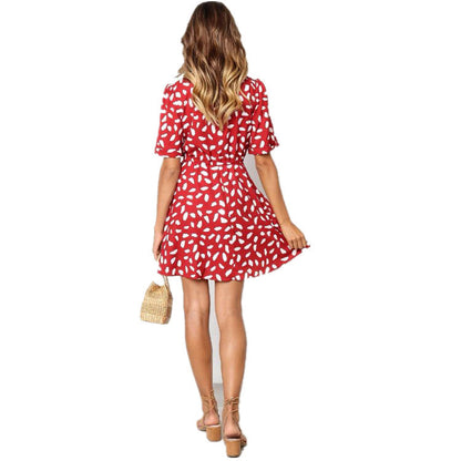 KYLIA | V-hals Zomerjurk met Print – Casual en Vrouwelijk