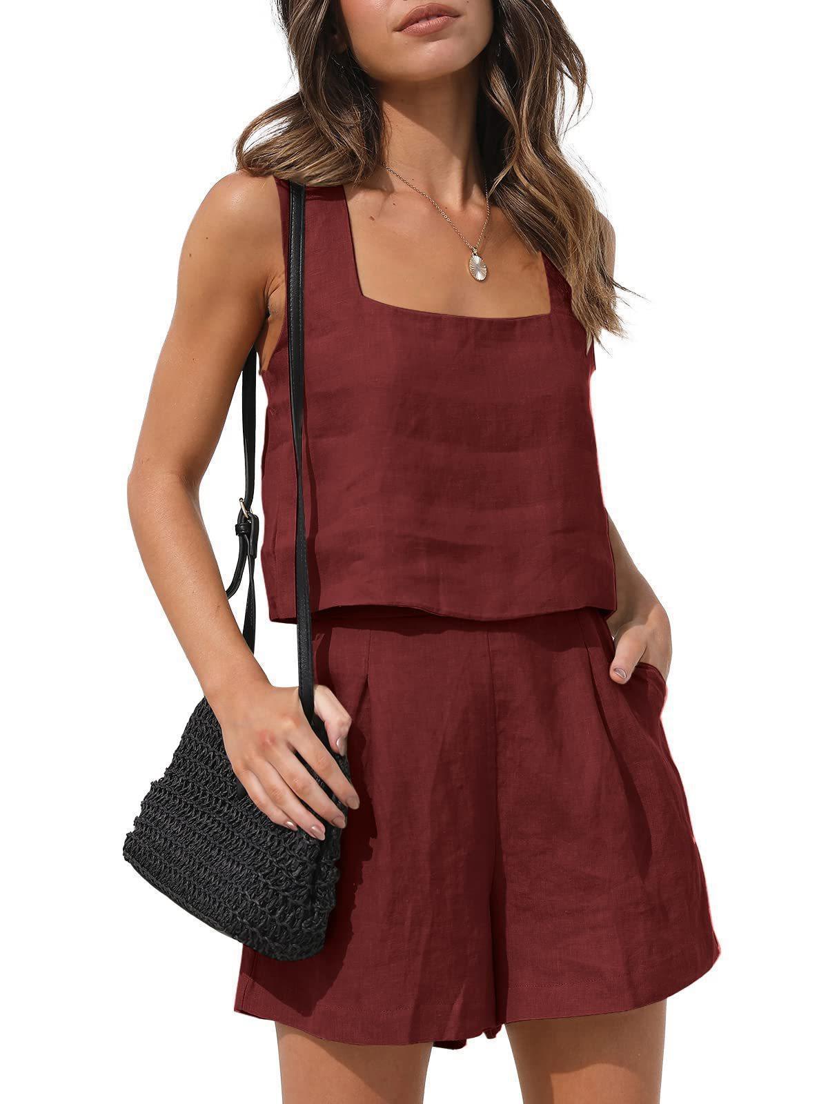 NEVA | Zomerse Katoenen Set Dames - Luchtig Tweedelig Setje - Verkrijgbaar in Diverse Kleuren