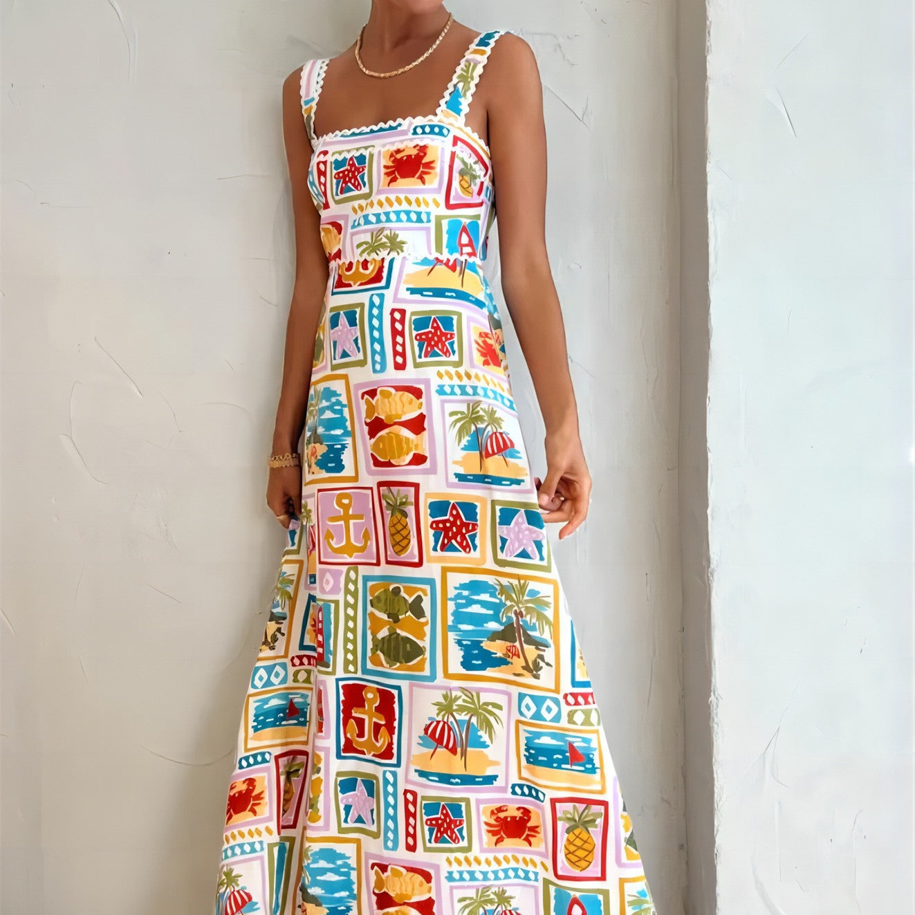 JELKA | Summer Print Maxi Jurk – Tropische Vibes & Kleurexplosie