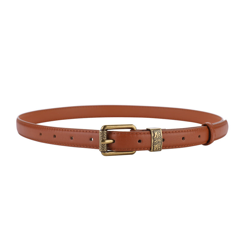 ANIC | Vintage Riem met Goudkleurige Gesp – Stijlvolle Accessoire voor Elke Look