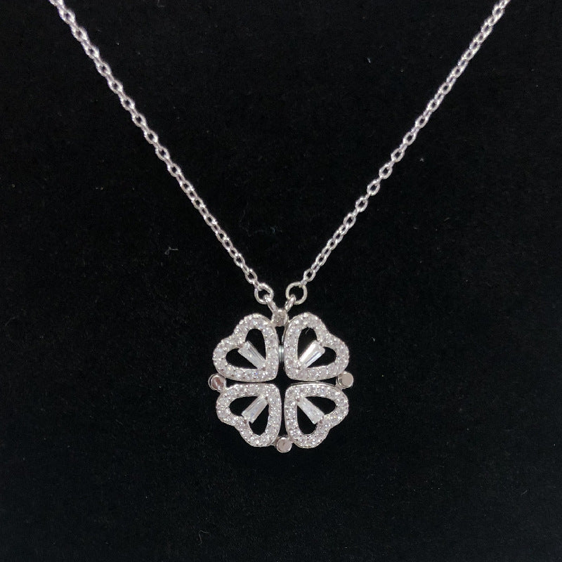 Lucky Heart Ketting | 2-in-1 Gelukshanger Ketting –  met Fonkelende Zirkonia