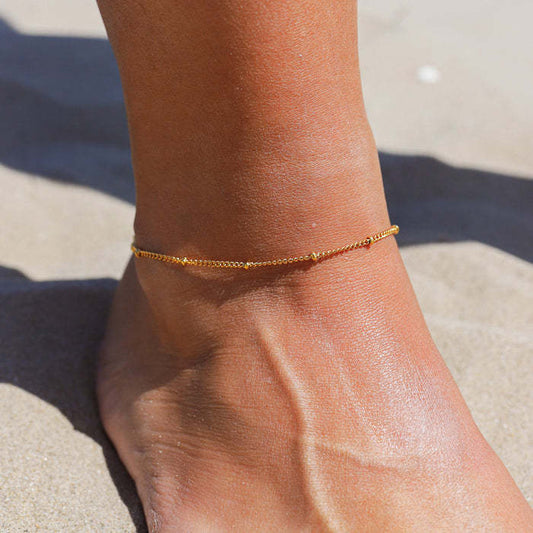 KRISTEL | Gouden Minimalistische Enkelbandjes – Waterdicht Enkelbandje voor Dames