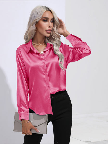 SYLVIA | Zijdezachte Satijnen Blouse – Tijdloos Chic met een Luxe Glans