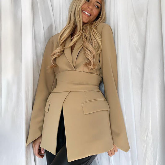 MEREL | Damesblazer met Tailleriem – Elegante Oversized Blazer
