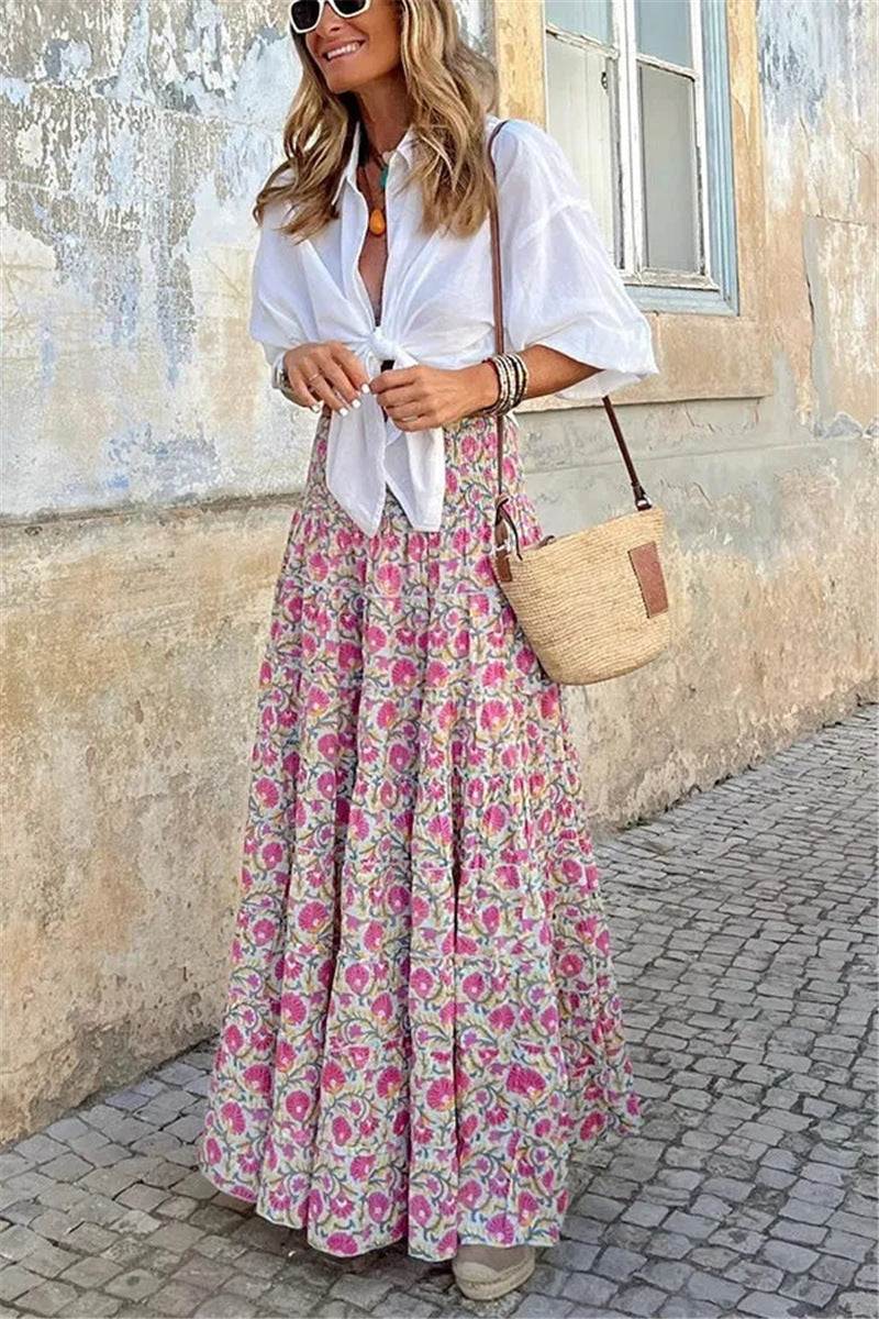 AXELLE | Maxi Rok met Print – Zomerse Lange Rok in Ibiza-Stijl