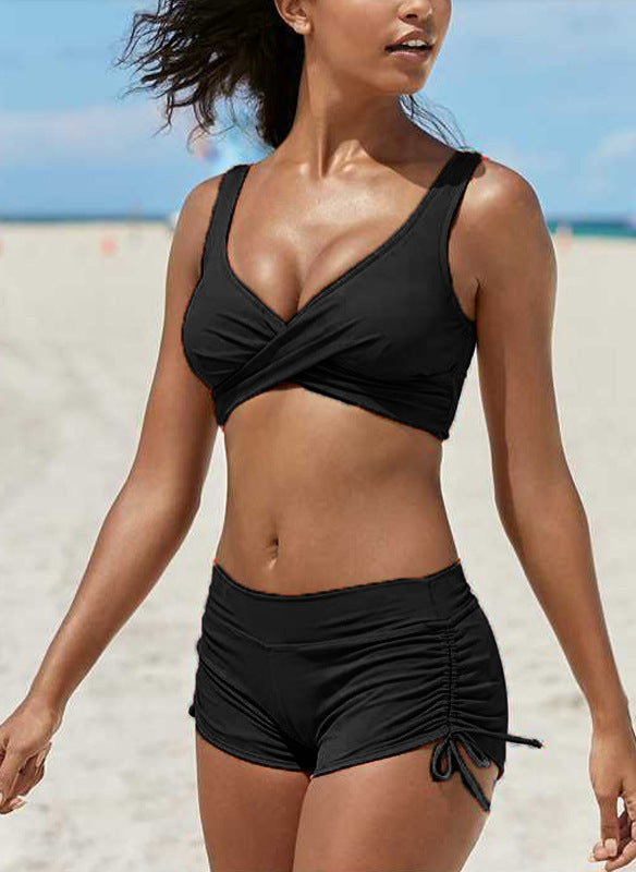 MARLIES | Camouflage Bikini Set met High-Waist Short – Stoer, vrouwelijk en comfortabel
