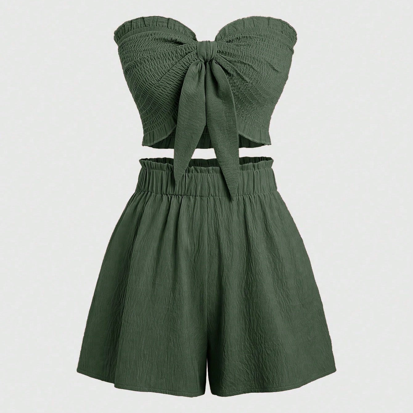 LILOU | Strapless Co-Ord Set – Zomerse Tweedelige Outfit met Strik