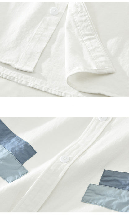 MASON | Casual Katoenen Overhemd Heren met Contrasterende Mouwen
