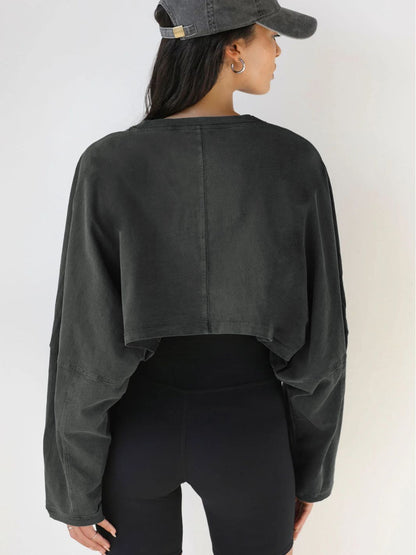 DYANA | Cropped Lounge Sweater – Oversized Trui met Raw Edge