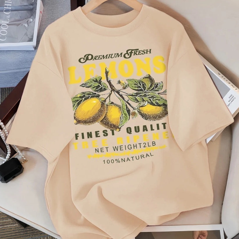 DOMINIQUE | Unisex T-shirt met Citroenprint – Comfort & Stijl voor Iedereen