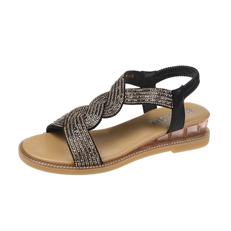 EZRA | Glitter Sandalen met Gevlochten Band – Comfort & Glamour in Één