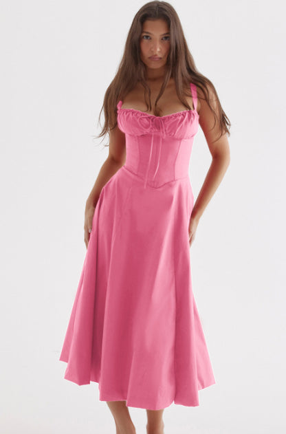 COLETTE | Zomerjurk Dames – Corset Midi Jurk