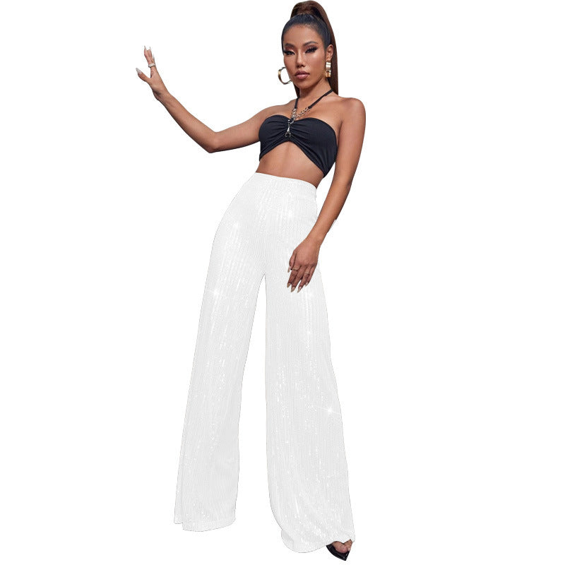CELINE | Pailletten Palazzo Broek – Glitter Wide Leg Broek in Meerdere Kleuren