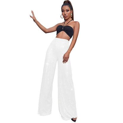 CELINE | Pailletten Palazzo Broek – Glitter Wide Leg Broek in Meerdere Kleuren