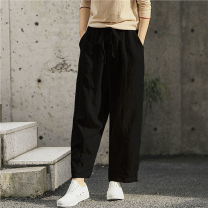 LÉA | Linnen Broek Dames – Luchtige Casual Zomerbroek met Elastische Taille