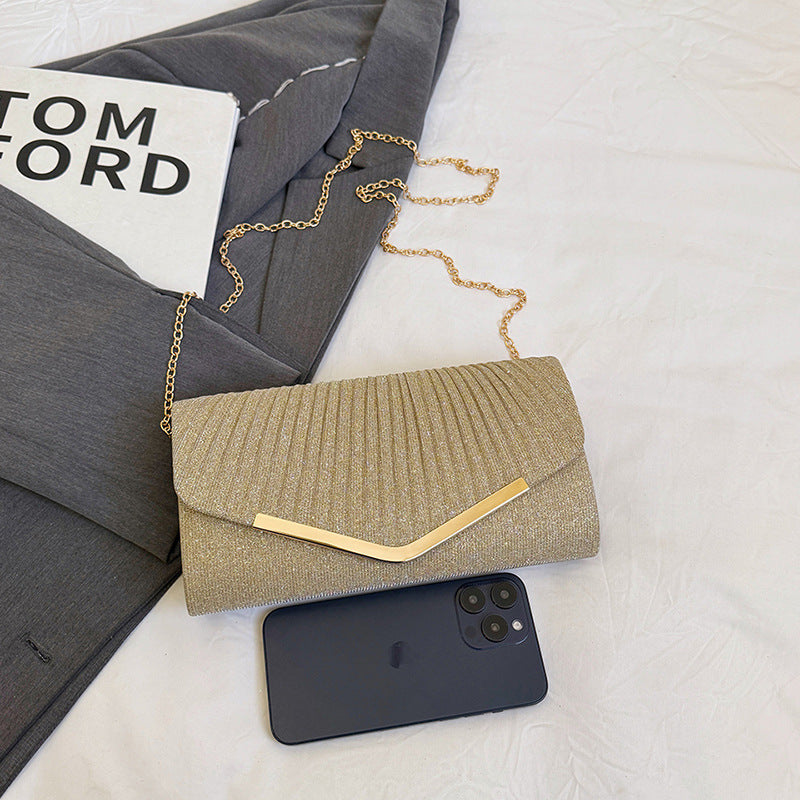KHEIRA | Glitter Avondtas – Luxe Clutch met Gouden Details