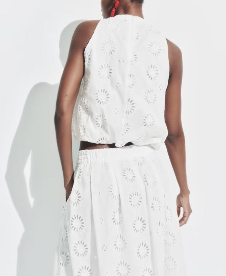 TAYLOR | Geborduurde Zomerset – Top & Rok Los Verkrijgbaar of als Set