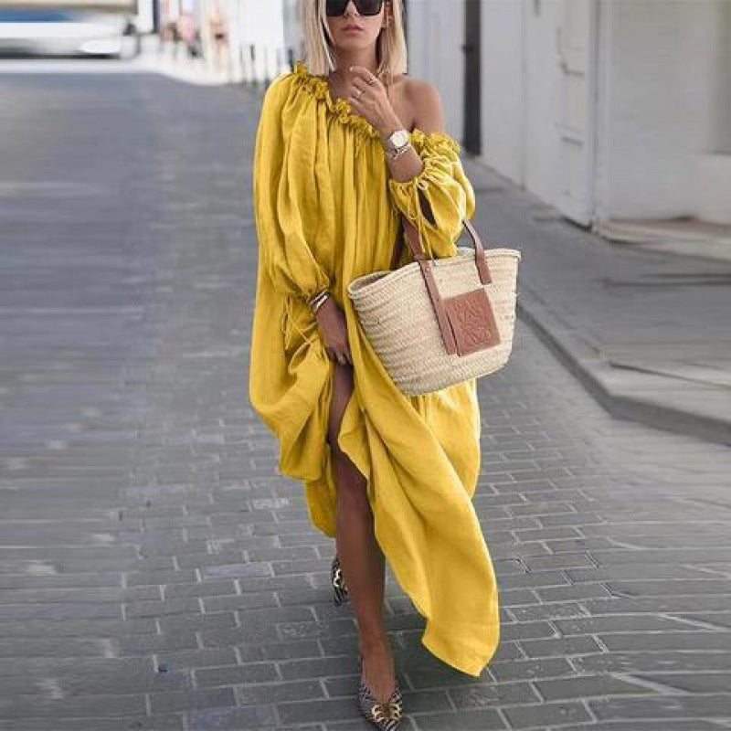 LOU-ANN | Boho Breeze Off-Shoulder Jurk – Zomerse Musthave in 8 Kleuren