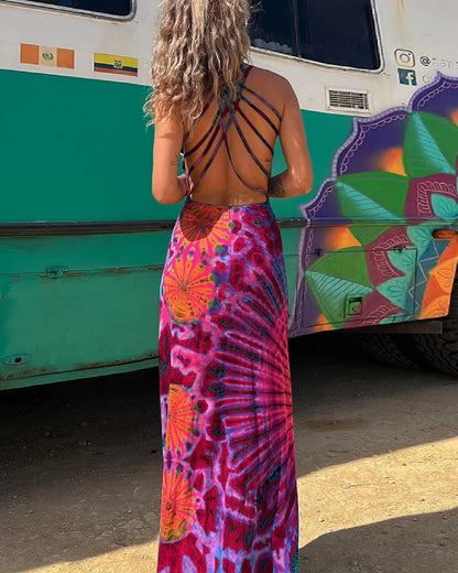 LICIA | Backless Tie-Dye Zomerjurk – Festival Vibes & Boho Look
