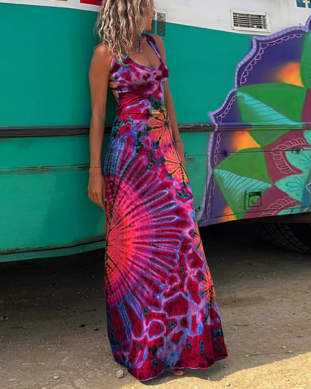 LICIA | Backless Tie-Dye Zomerjurk – Festival Vibes & Boho Look