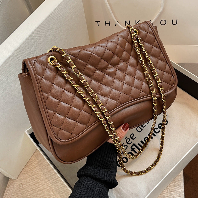 IVANA | Gewatteerde Schoudertas Dames met Goudkleurige Ketting – Luxe Crossbody Tas