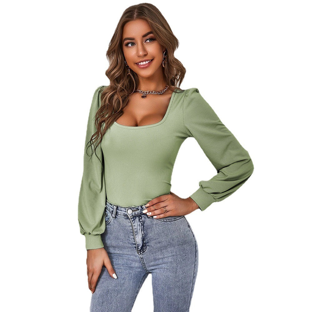 NIKE | Prachtige Groene Puff Sleeve Top – Elegantie in de Kleinste Details