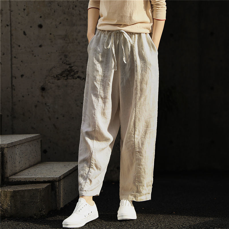 LÉA | Linnen Broek Dames – Luchtige Casual Zomerbroek met Elastische Taille