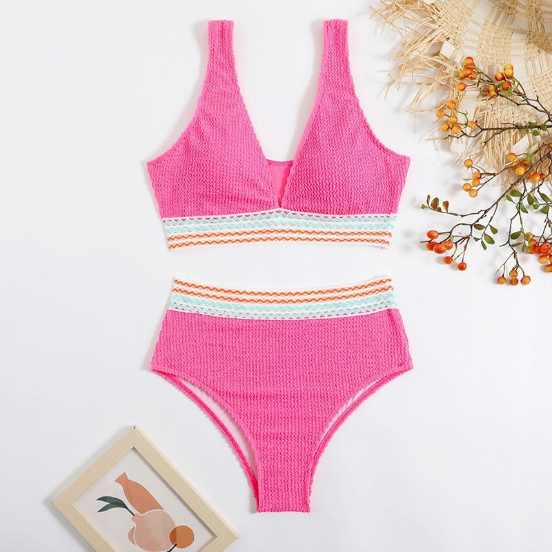 JITSE | High Waist Bikini met Gehaakt Detail – Retro Zomerse Dames Bikini