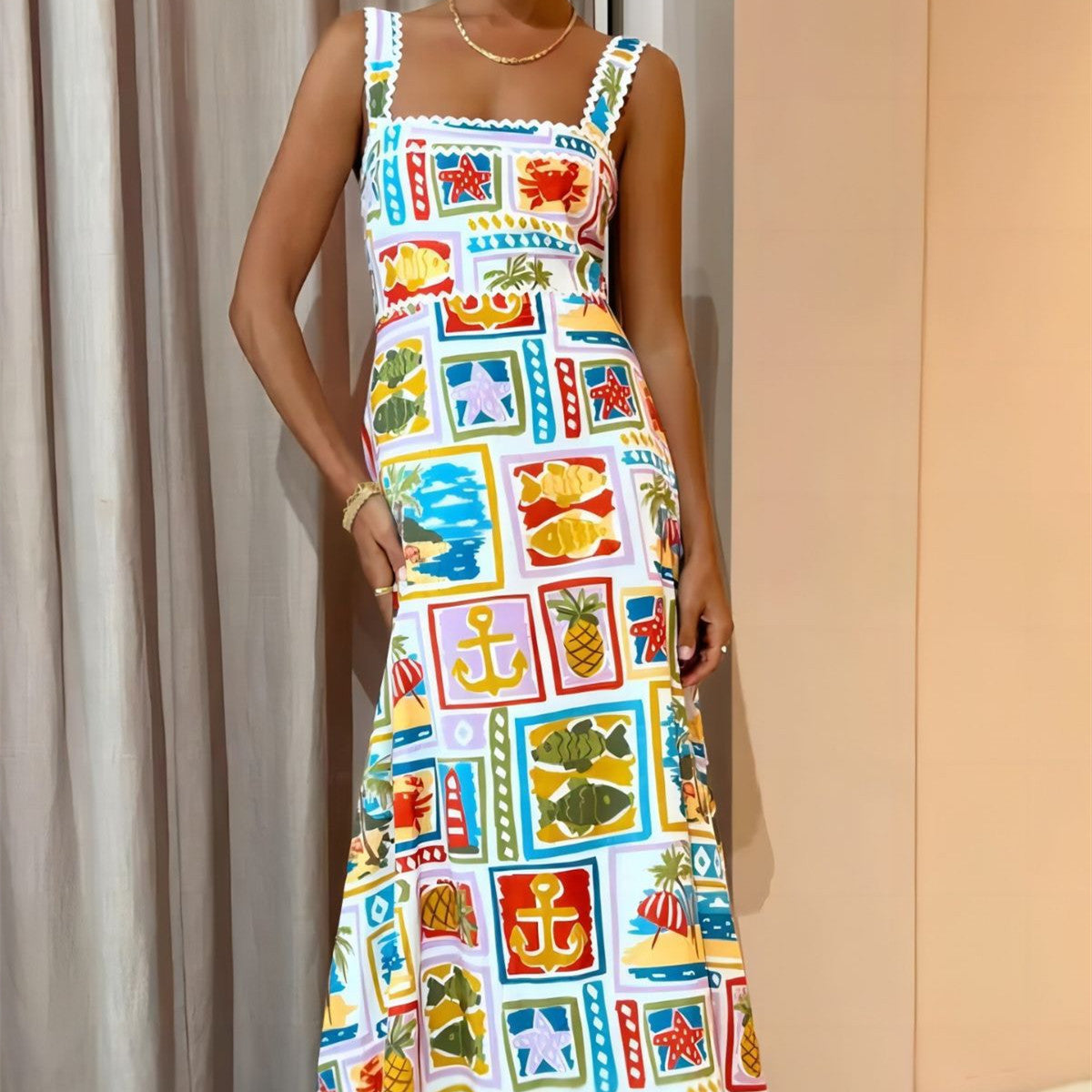 JELKA | Summer Print Maxi Jurk – Tropische Vibes & Kleurexplosie