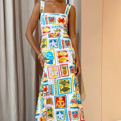 JELKA | Summer Print Maxi Jurk – Tropische Vibes & Kleurexplosie