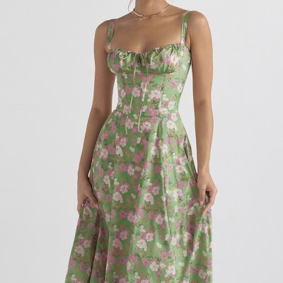 SOPHIE | Elegante Zomerjurk voor Dames met Gestruinde Top en Vloeiende Pasvorm
