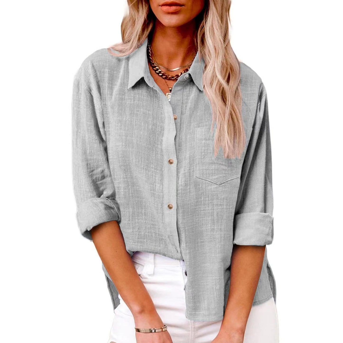 DANIQUE | Casual Blouse met Knoopsluiting – Tijdloos, Stijlvol & Comfortabel