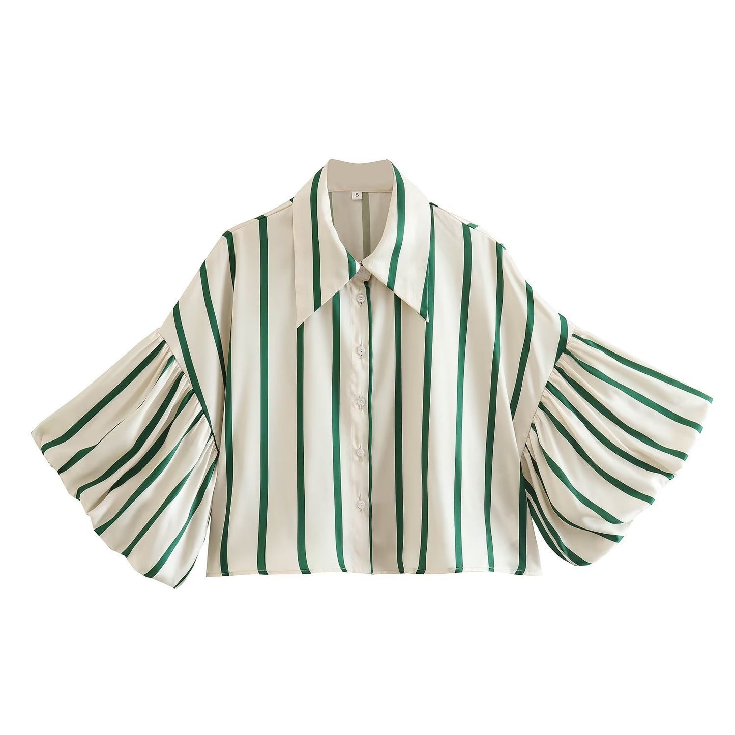VLINDER | Gestreepte Blouse met Pofmouwen – Stijlvolle Statement Top