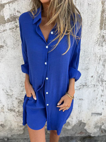 ELINA | Dames Zomerset van Luchtig materiaal – Blouse & Short Combi