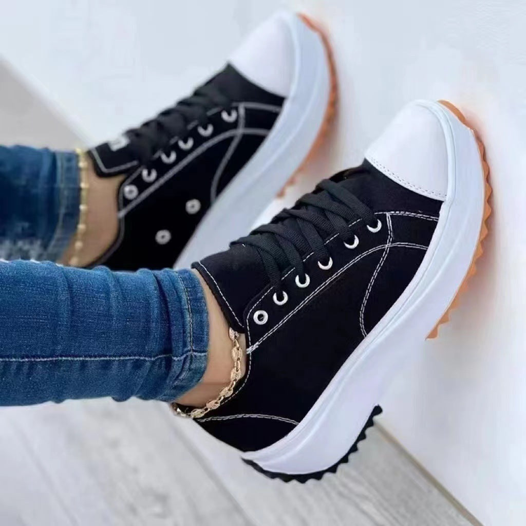 GUUSJE | Platform Sneakers met kleurrijke Zool – Sportief