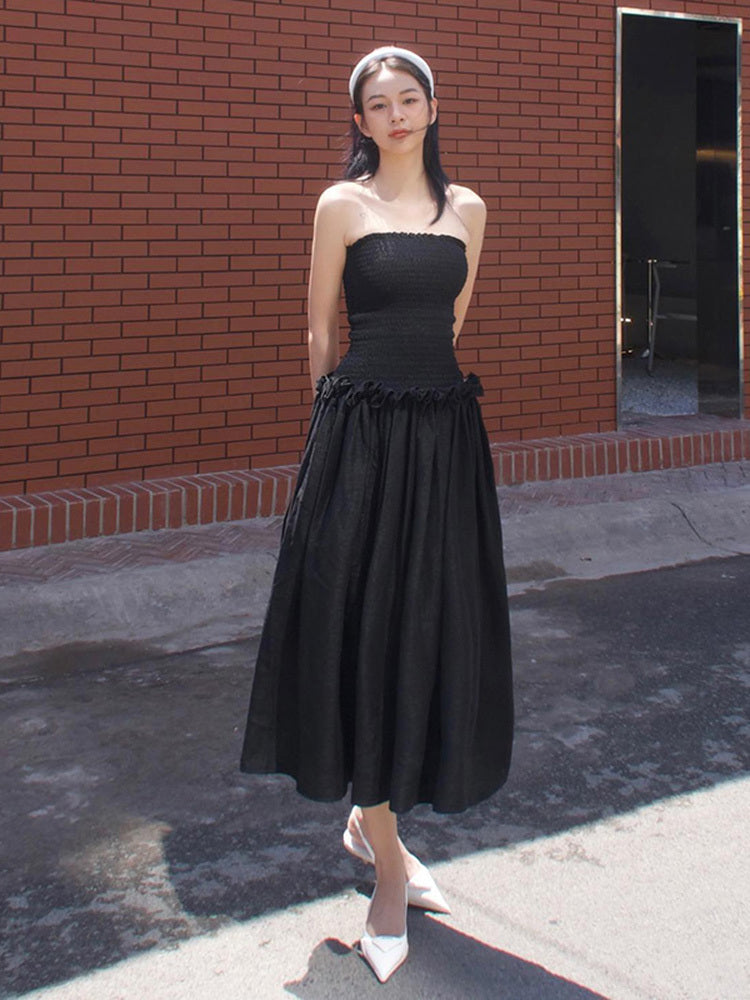 YOLINE | Strapless Midi Zomerjurk – Elegant & Comfortabel