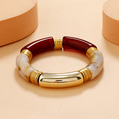 FAYENNE | Chunky Acryl Armband – Luxe Marmerlook Statement Sieraad