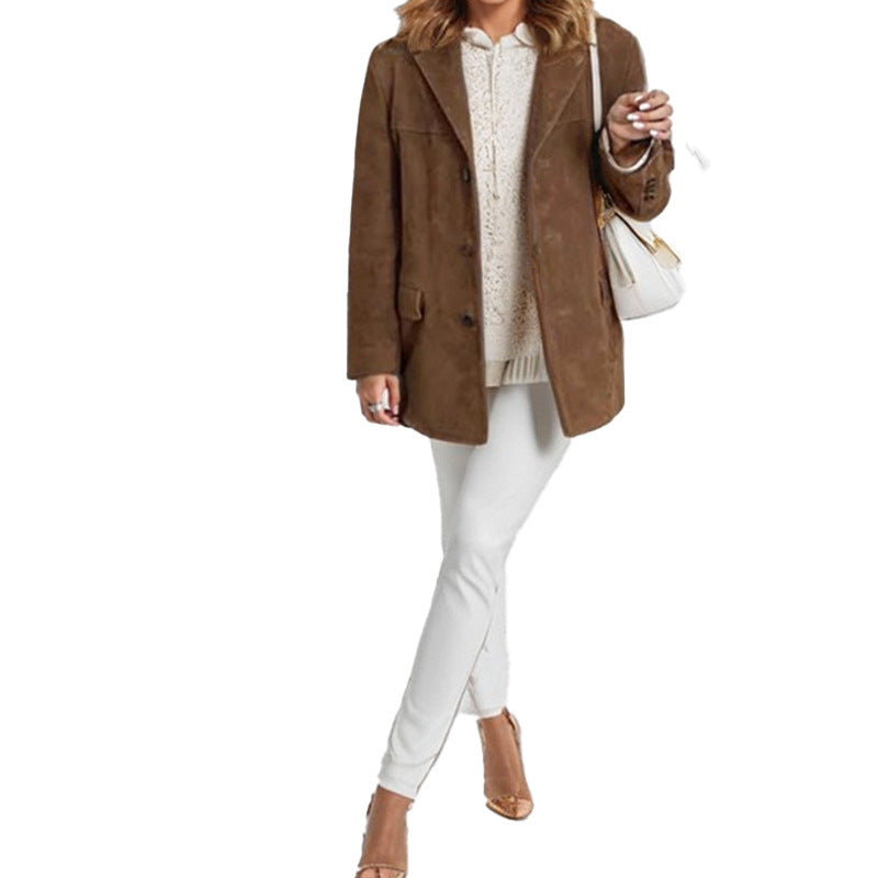 ROBIN | Stijlvolle Leren Dames Blazer – Elegantie en Comfort in Eén