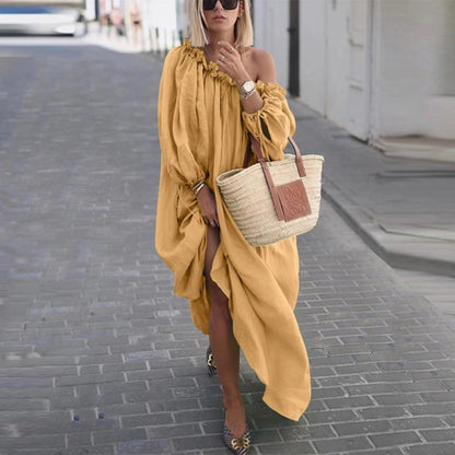 LOU-ANN | Boho Breeze Off-Shoulder Jurk – Zomerse Musthave in 8 Kleuren