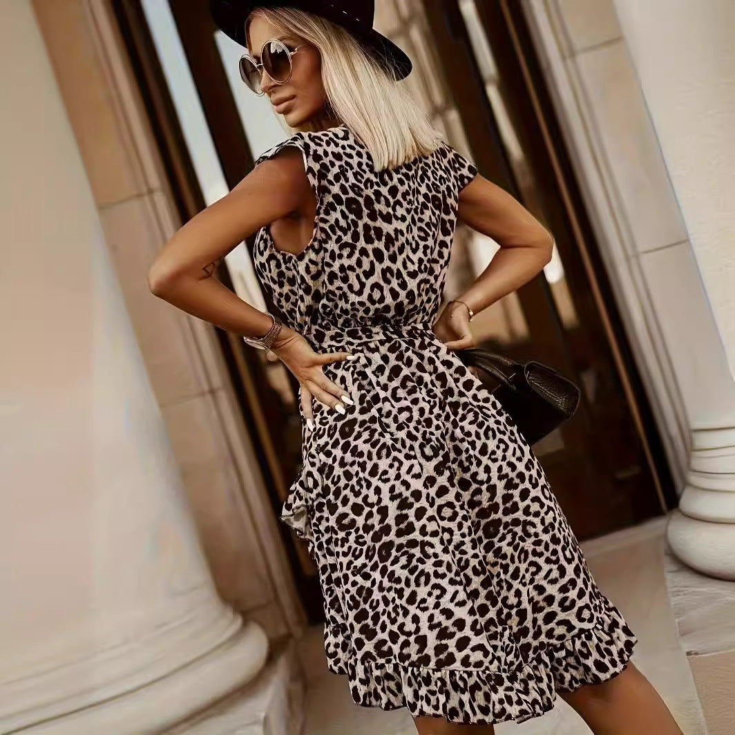JAMY | Luxe & Trendy – Leopard Print Maxi Jurk met V-hals