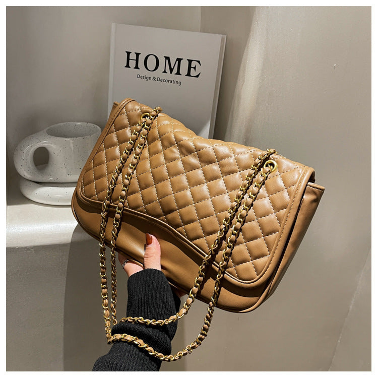 IVANA | Gewatteerde Schoudertas Dames met Goudkleurige Ketting – Luxe Crossbody Tas