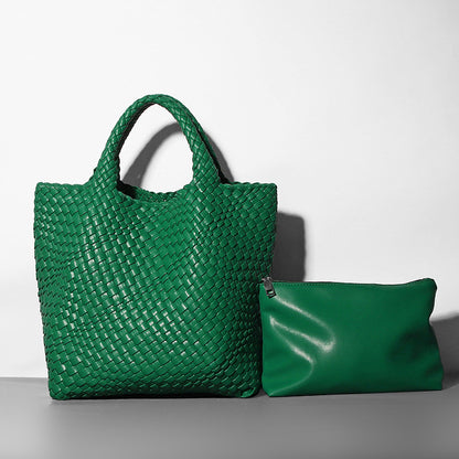YENTE | Gevlochten Shopper – Zomerse Grote Tas met Binnenpouch