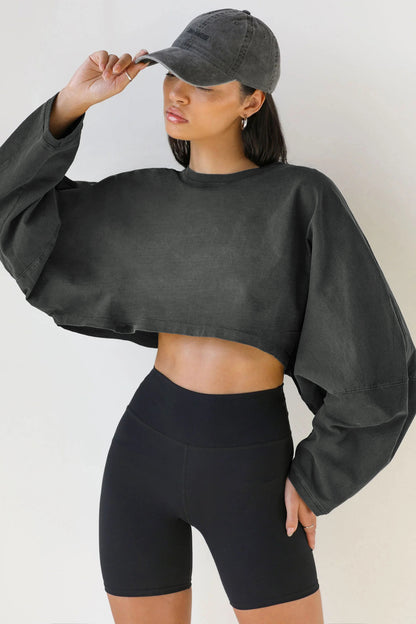 DYANA | Cropped Lounge Sweater – Oversized Trui met Raw Edge