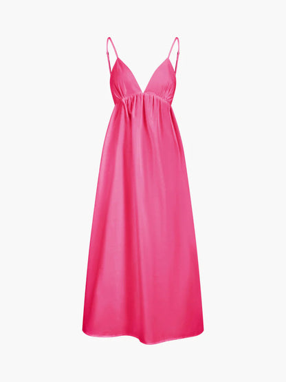 FLORA | Zomerse Maxi Jurk met Spaghettibandjes - Luchtige Katoenen Jurk Dames