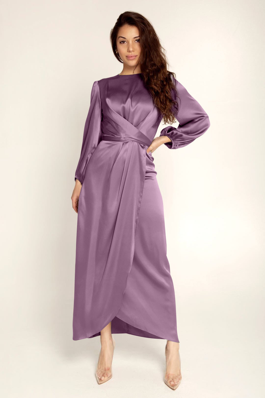 MERYAM | Satin Draped Maxi Jurk – Elegant & Tijdloos Design