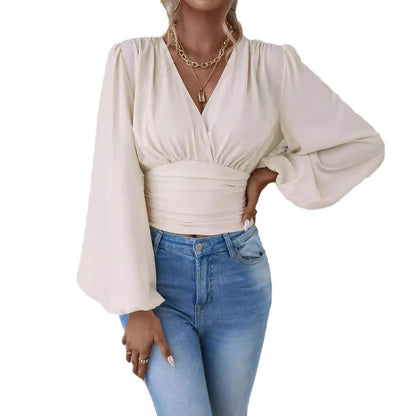 TOULOUSE | Chiffon Wrap Top – Elegante V-Hals & Flowy Mouwen