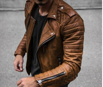 OSCAR | Leren Bikerjack voor Heren – Stoere en Stijlvolle Motorjas met Ritsdetails