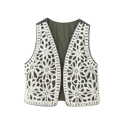 LAURIE | Boho Gilet met  Borduursels – Statement Vest voor Dames